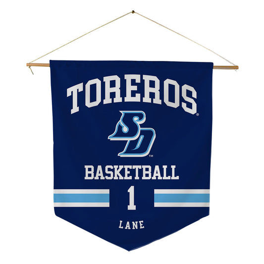 San Diego - NCAA Men's Basketball : Toneari Lane - Pennant - 18" x 21"-0