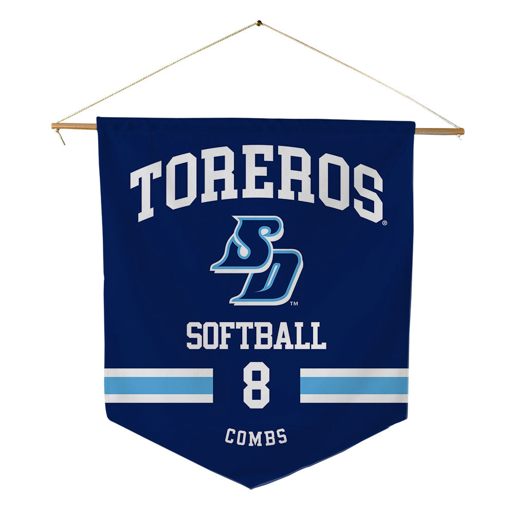 San Diego - NCAA Softball : Janae Combs - Pennant - 18" x 21"-0