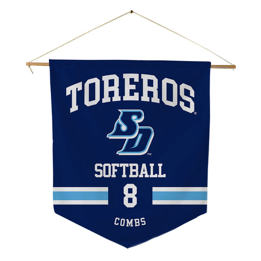 San Diego - NCAA Softball : Janae Combs - Pennant - 18" x 21"-0