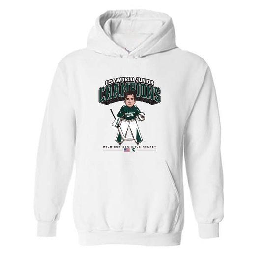 Michigan State - NCAA Men's Ice Hockey : Trey Augustine - Individual Caricature Hooded Sweatshirt-0