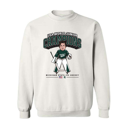Michigan State - NCAA Men's Ice Hockey : Trey Augustine - Individual Caricature Crewneck Sweatshirt-0