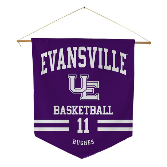Evansville - NCAA Men's Basketball : Joshua Hughes - Pennant - 18" x 21"-0