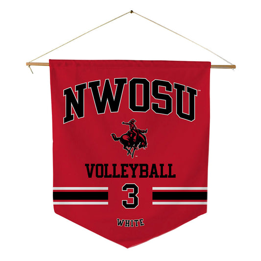 NWOSU - NCAA Women's Volleyball : Mikayla White - Pennant - 18" x 21"-0
