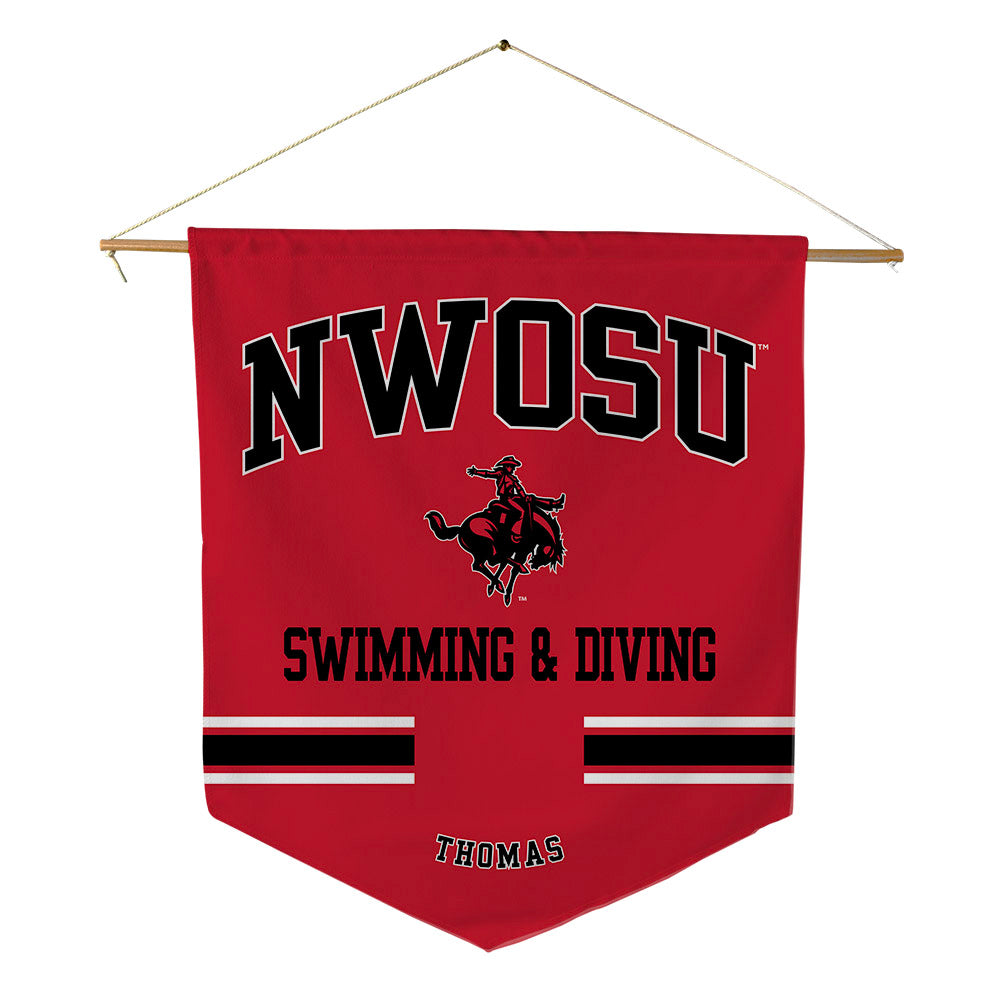 NWOSU - NCAA Men's Swimming & Diving : Zach Thomas - Pennant - 18" x 21"-0