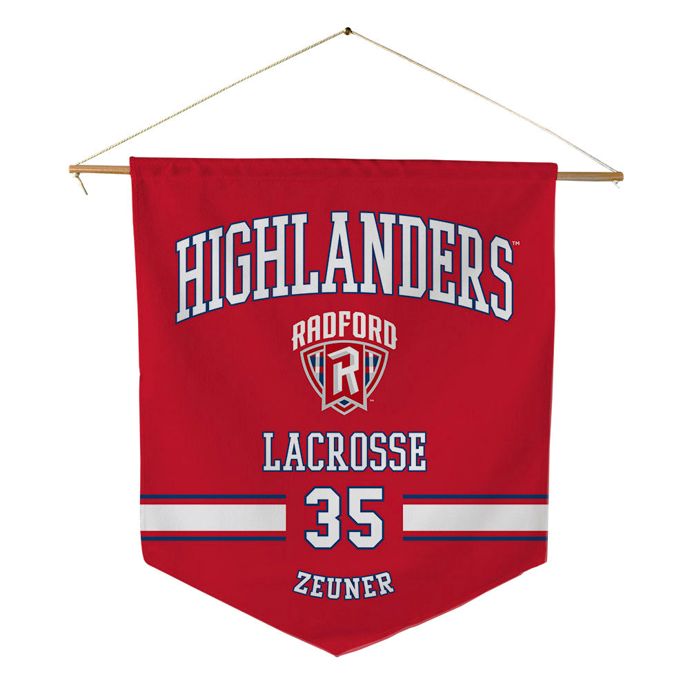Radford - NCAA Women's Lacrosse : Ava Zeuner - Pennant - 18" x 21"-0