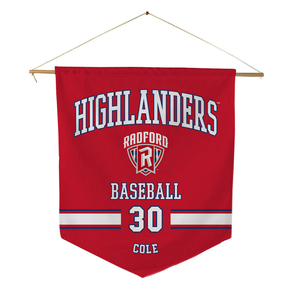 Radford - NCAA Baseball : Cameron Cole - Pennant - 18" x 21"-0