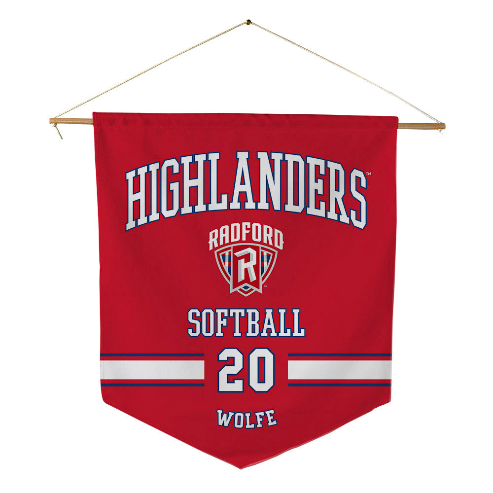 Radford - NCAA Softball : Amber Wolfe - Pennant - 18" x 21"-0