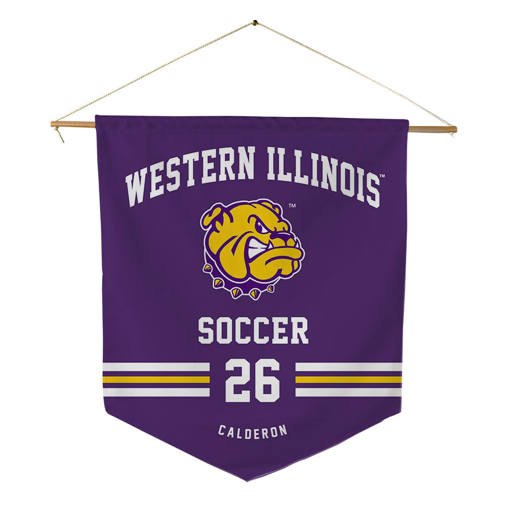 WIU - NCAA Men's Soccer : Miles Calderon - Pennant - 18" x 21"-0