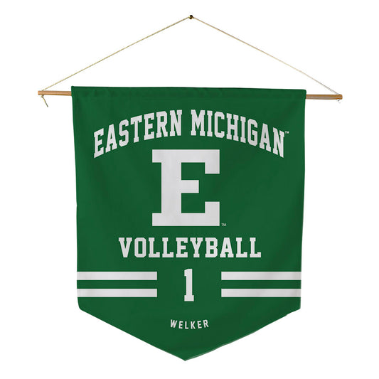 EMich - NCAA Women's Volleyball : Hatteras Welker - Pennant - 18" x 21"-0