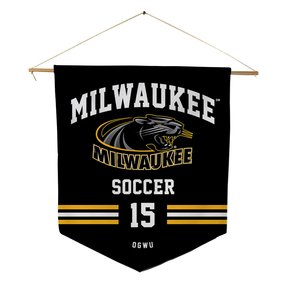 UW Milwaukee - NCAA Men's Soccer : Praise Ogwu - Pennant - 18" x 21"-0