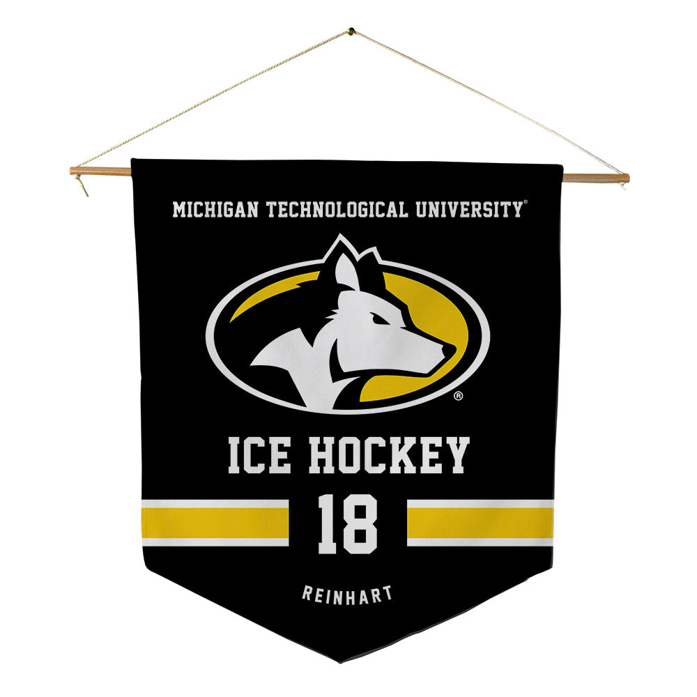 Michigan Tech - NCAA Men's Ice Hockey : Noah Reinhart - Pennant - 18" x 21"-0