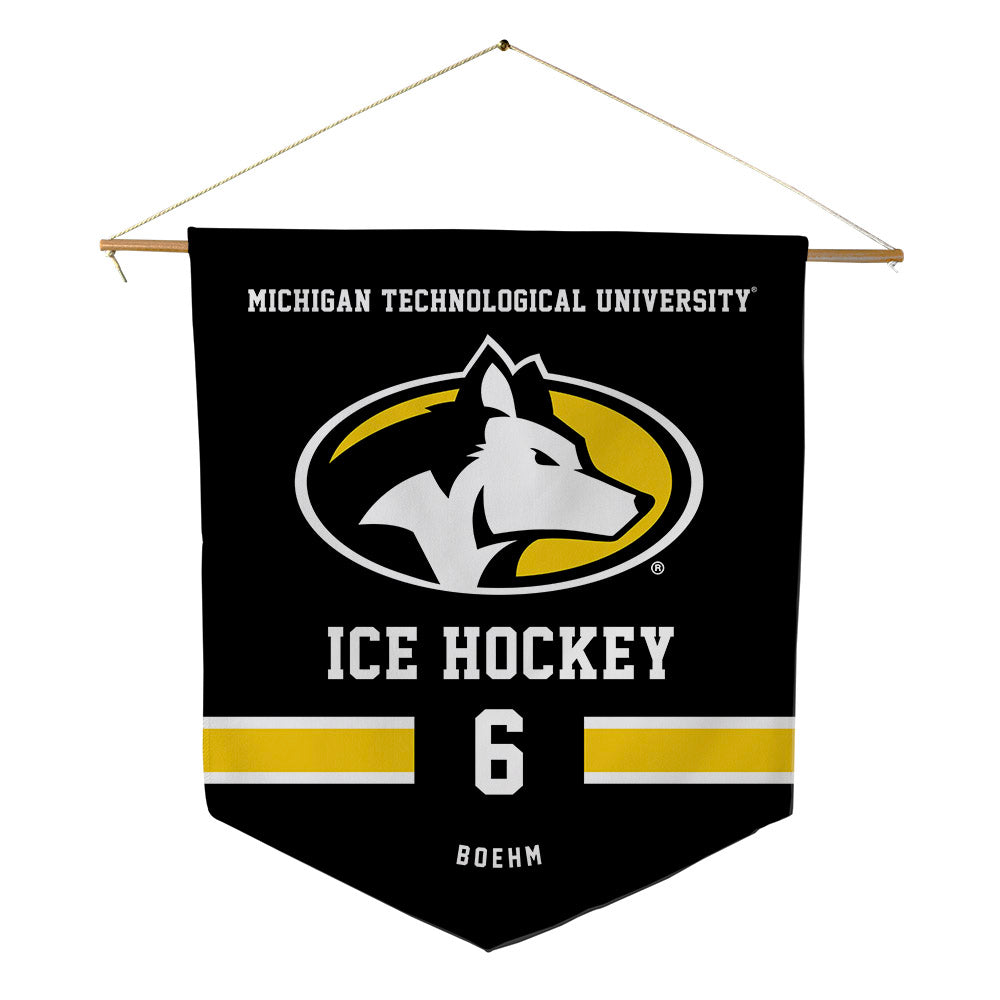 Michigan Tech - NCAA Men's Ice Hockey : Brayden Boehm - Pennant - 18" x 21"-0