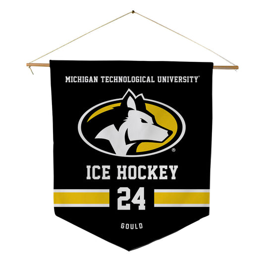 Michigan Tech - NCAA Men's Ice Hockey : Rylan Gould - Pennant - 18" x 21"-0