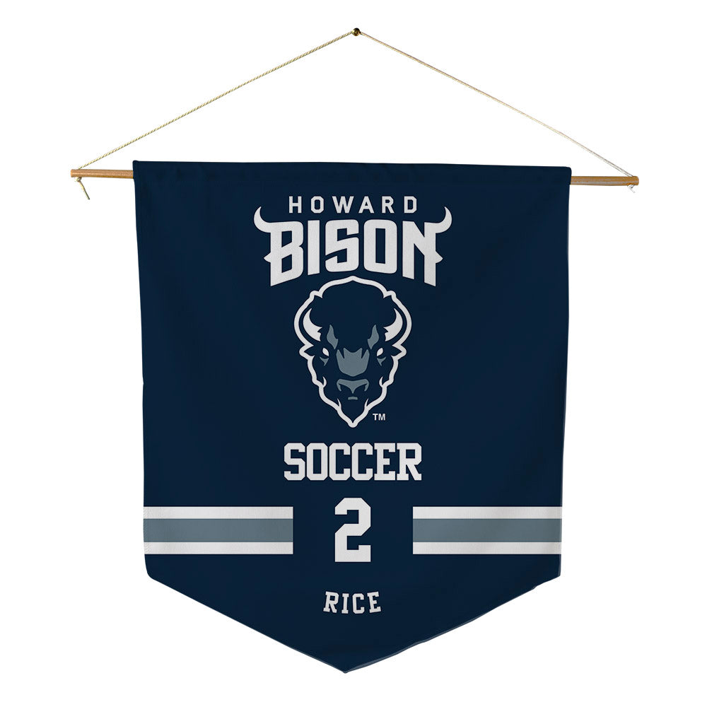 Howard - NCAA Men's Soccer : Deuce Rice - Pennant - 18" x 21"-0