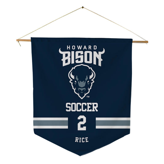Howard - NCAA Men's Soccer : Deuce Rice - Pennant - 18" x 21"-0