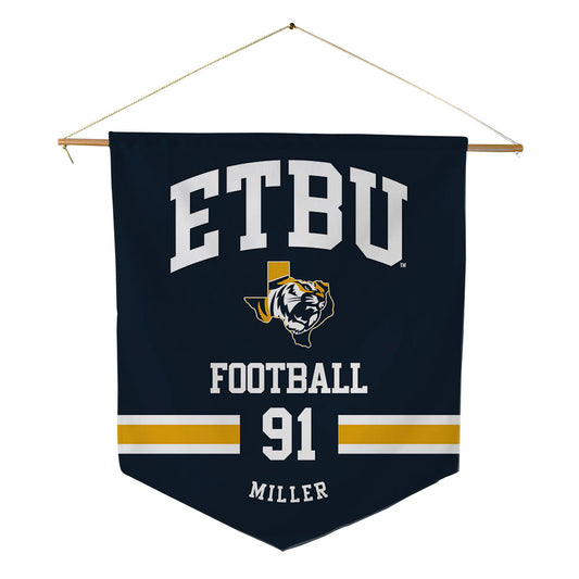 ETBU - NCAA Football : Josiah Miller - Pennant - 18" x 21"-0