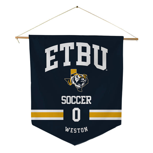 ETBU - NCAA Men's Soccer : Joshua Weston - Pennant - 18" x 21"-0