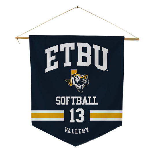 ETBU - NCAA Softball : Lauren Vallery - Pennant - 18" x 21"-0