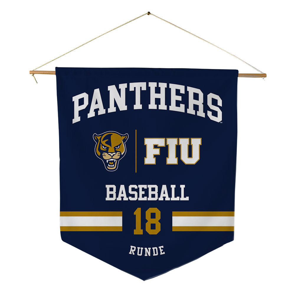 FIU - NCAA Baseball : Logan Runde - Pennant - 18" x 21"-0