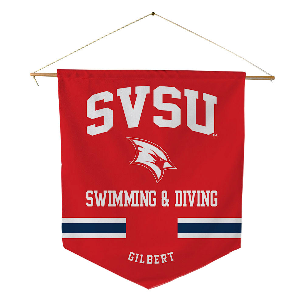 Saginaw Valley - NCAA Men's Swimming & Diving : Reid Gilbert - Pennant - 18" x 21"-0