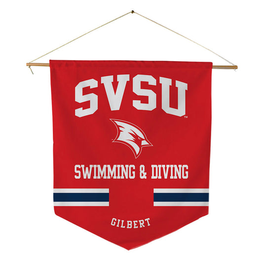 Saginaw Valley - NCAA Men's Swimming & Diving : Reid Gilbert - Pennant - 18" x 21"-0