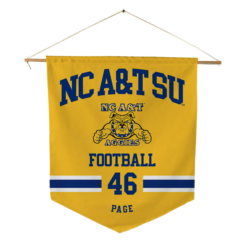 North Carolina A&T - NCAA Football : DJ Page - Pennant - 18" x 21"-0