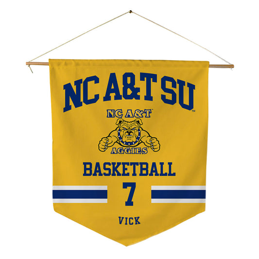 North Carolina A&T - NCAA Men's Basketball : Brooklyn Vick - Pennant - 18" x 21"-0