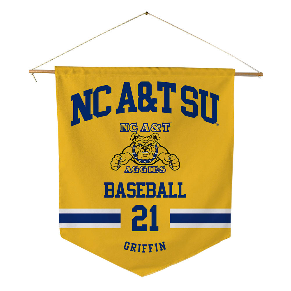 North Carolina A&T - NCAA Baseball : Mekai Griffin - Pennant - 18" x 21"-0