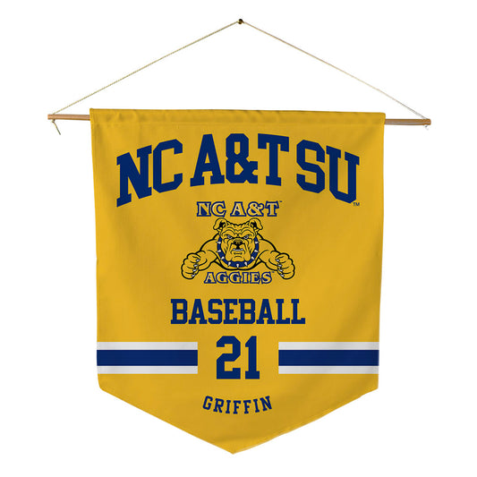 North Carolina A&T - NCAA Baseball : Mekai Griffin - Pennant - 18" x 21"-0