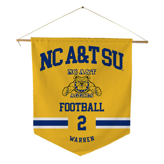 North Carolina A&T - NCAA Football : Jamison Warren - Pennant - 18" x 21"-0