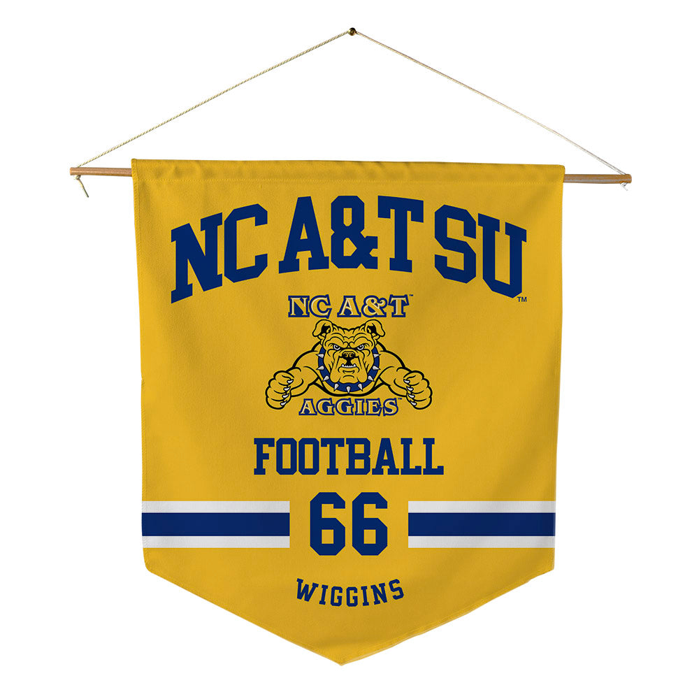 North Carolina A&T - NCAA Football : Sterling Wiggins - Pennant - 18" x 21"-0