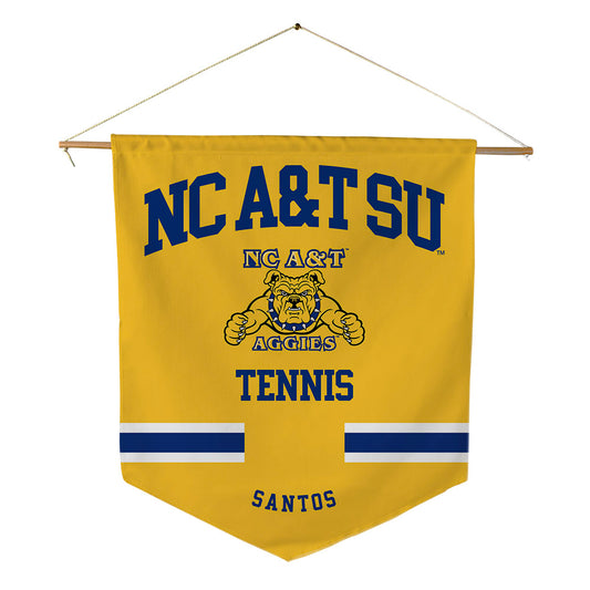 North Carolina A&T - NCAA Men's Tennis : Kaua Santos - Pennant - 18" x 21"-0