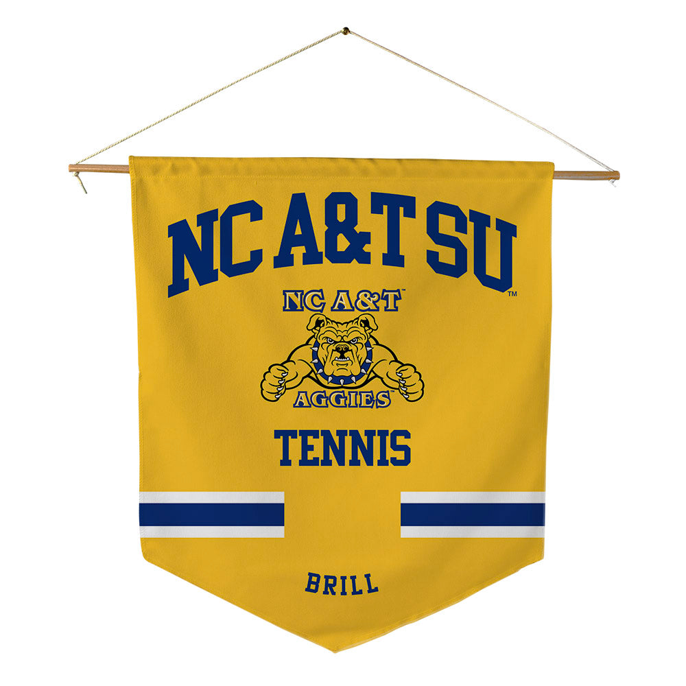 North Carolina A&T - NCAA Men's Tennis : Jindrich Brill - Pennant - 18" x 21"-0