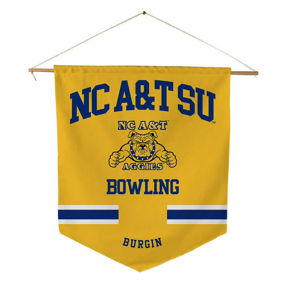 North Carolina A&T - NCAA Women's Bowling : Savannah Burgin - Pennant - 18" x 21"-0