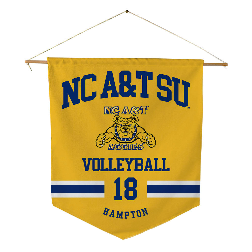 North Carolina A&T - NCAA Women's Volleyball : Jada Hampton - Pennant - 18" x 21"-0