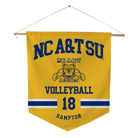 North Carolina A&T - NCAA Women's Volleyball : Jada Hampton - Pennant - 18" x 21"-0