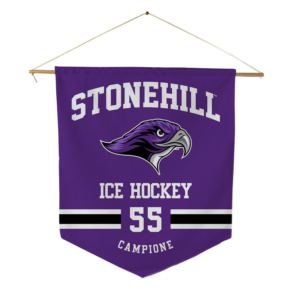 Stonehill - NCAA Men's Ice Hockey : Dominick Campione - Pennant - 18" x 21"-0
