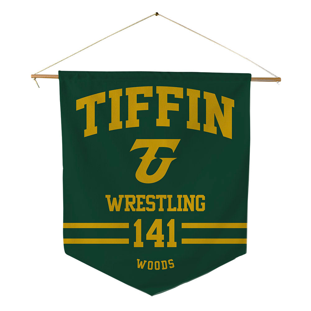 Tiffin - NCAA Wrestling : Cael Woods - Pennant - 18" x 21"-0