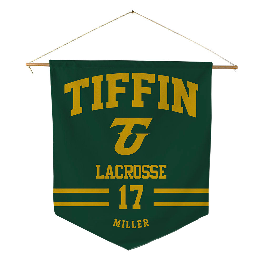 Tiffin - NCAA Men's Lacrosse : Oliver Miller - Pennant - 18" x 21"-0