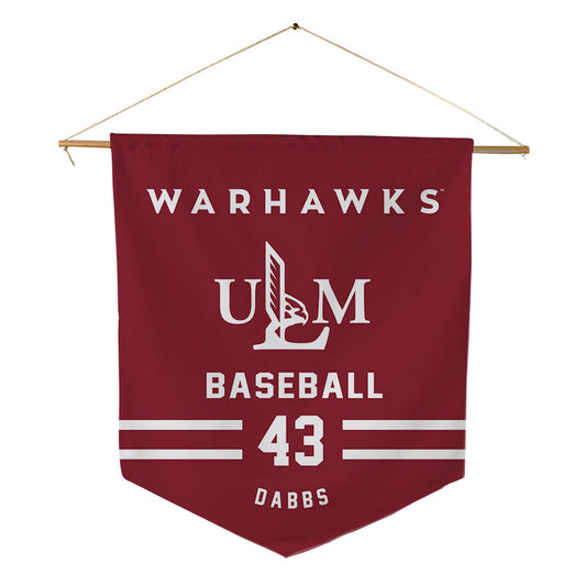 ULM - NCAA Baseball : Cash Dabbs - Pennant - 18" x 21"-0