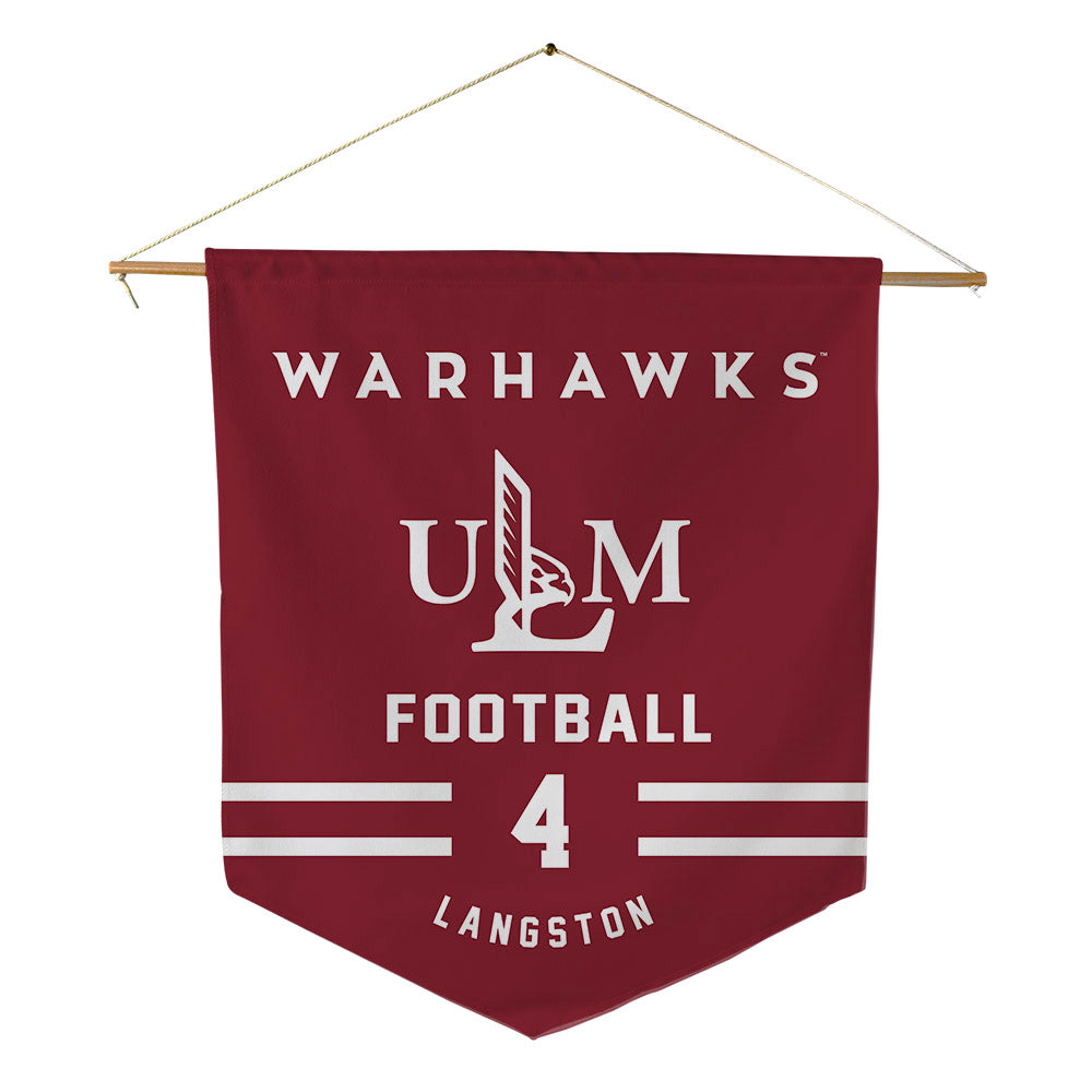 ULM - NCAA Football : Seidrion Langston - Pennant - 18" x 21"-0