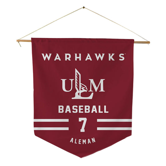 ULM - NCAA Baseball : Angelo Aleman - Pennant - 18" x 21"-0