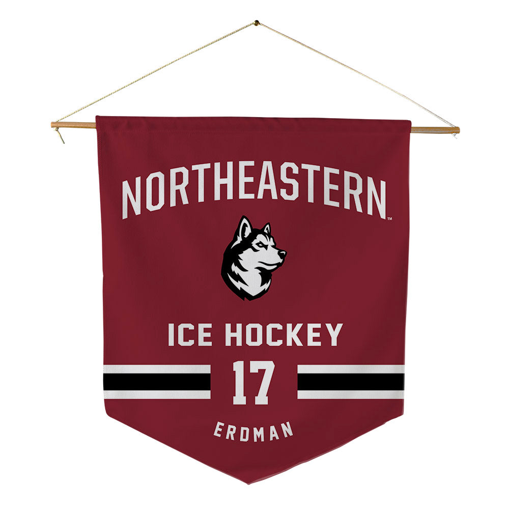 Northeastern - NCAA Men's Ice Hockey : Griffin Erdman - Pennant - 18" x 21"-0