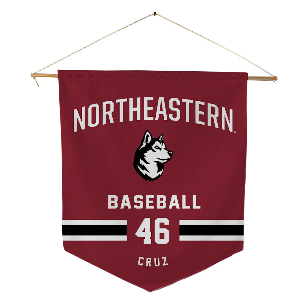 Northeastern - NCAA Baseball : Angel Cruz - Pennant - 18" x 21"-0