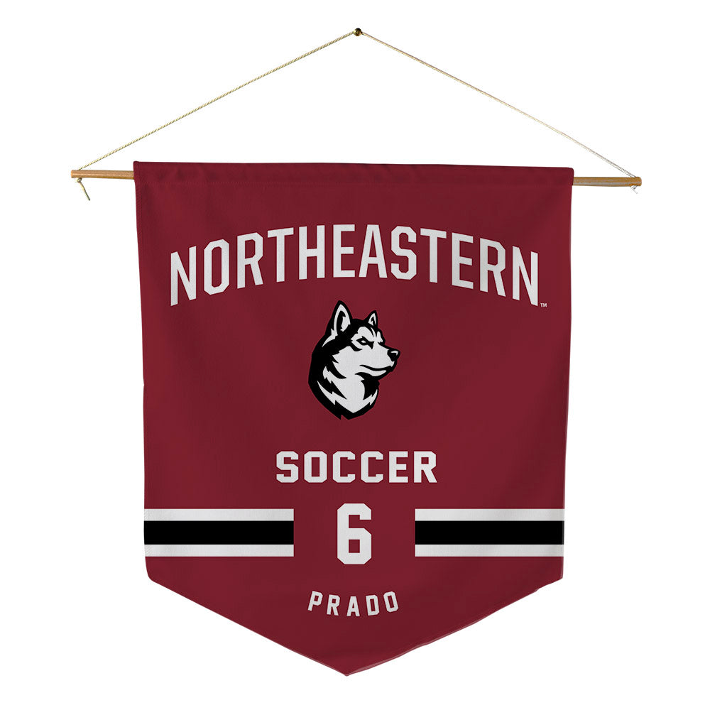 Northeastern - NCAA Men's Soccer : Jaden Prado - Pennant - 18" x 21"-0