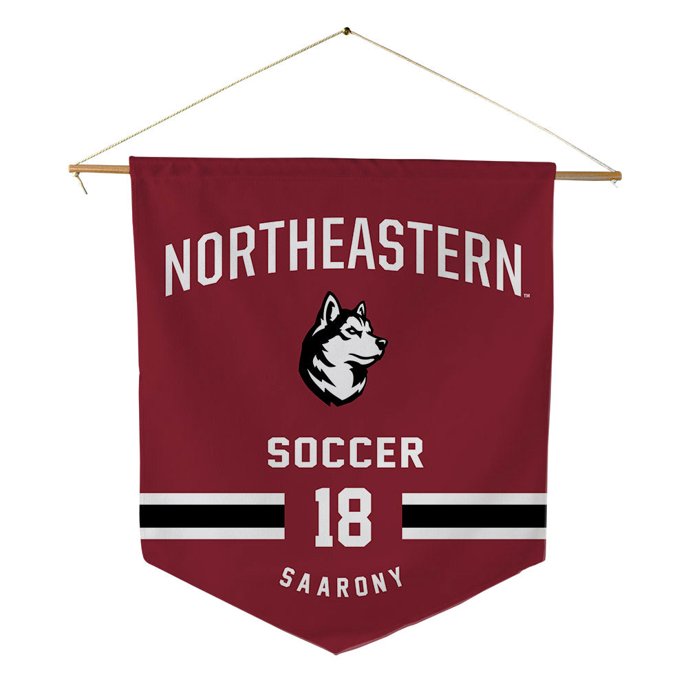 Northeastern - NCAA Men's Soccer : Shai Saarony - Pennant - 18" x 21"-0