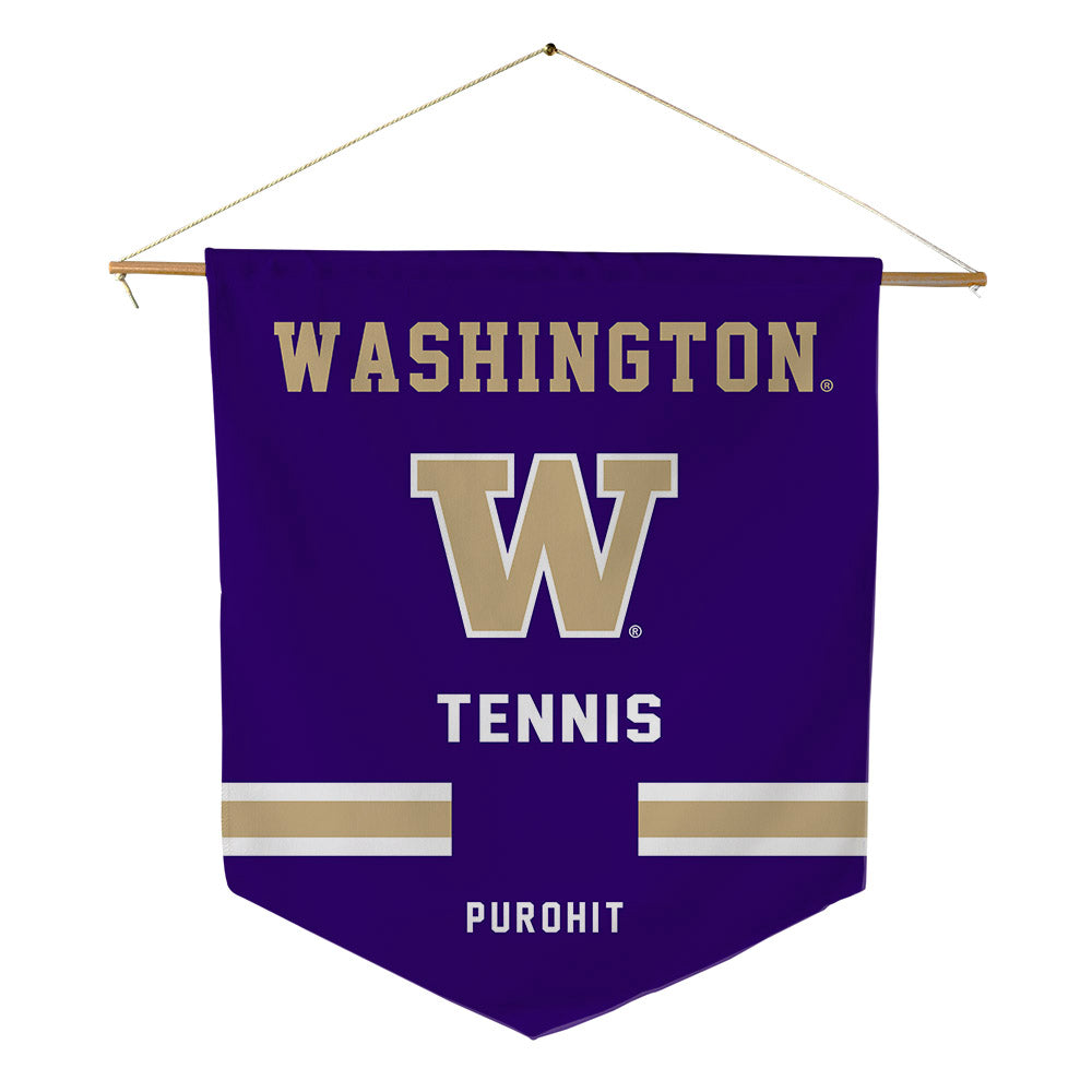 Washington - NCAA Men's Tennis : Soham Purohit - Pennant - 18" x 21"-0