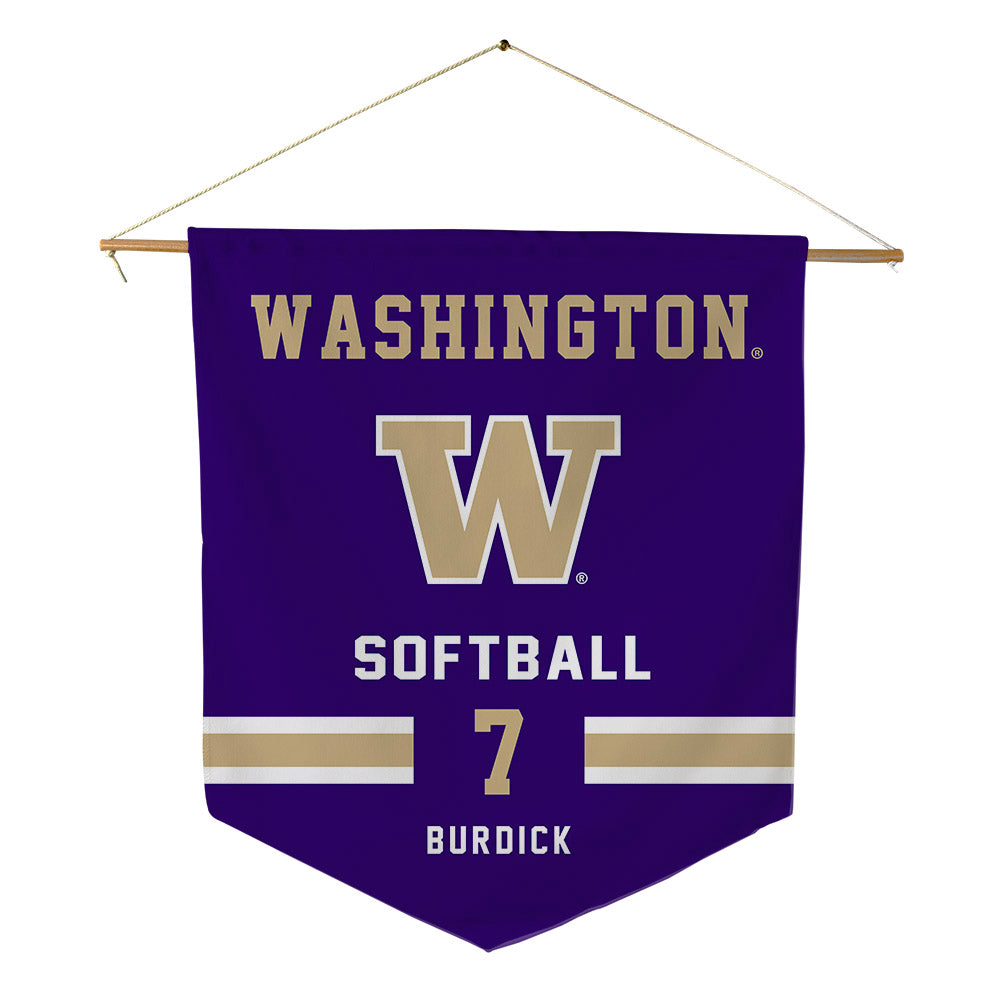 Washington - NCAA Softball : Kaycie Burdick - Pennant - 18" x 21"-0