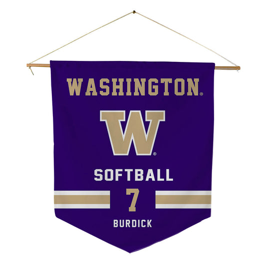Washington - NCAA Softball : Kaycie Burdick - Pennant - 18" x 21"-0