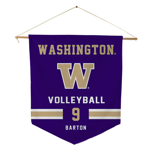 Washington - NCAA Women's Volleyball : Kierstyn Barton - Pennant - 18" x 21"-0